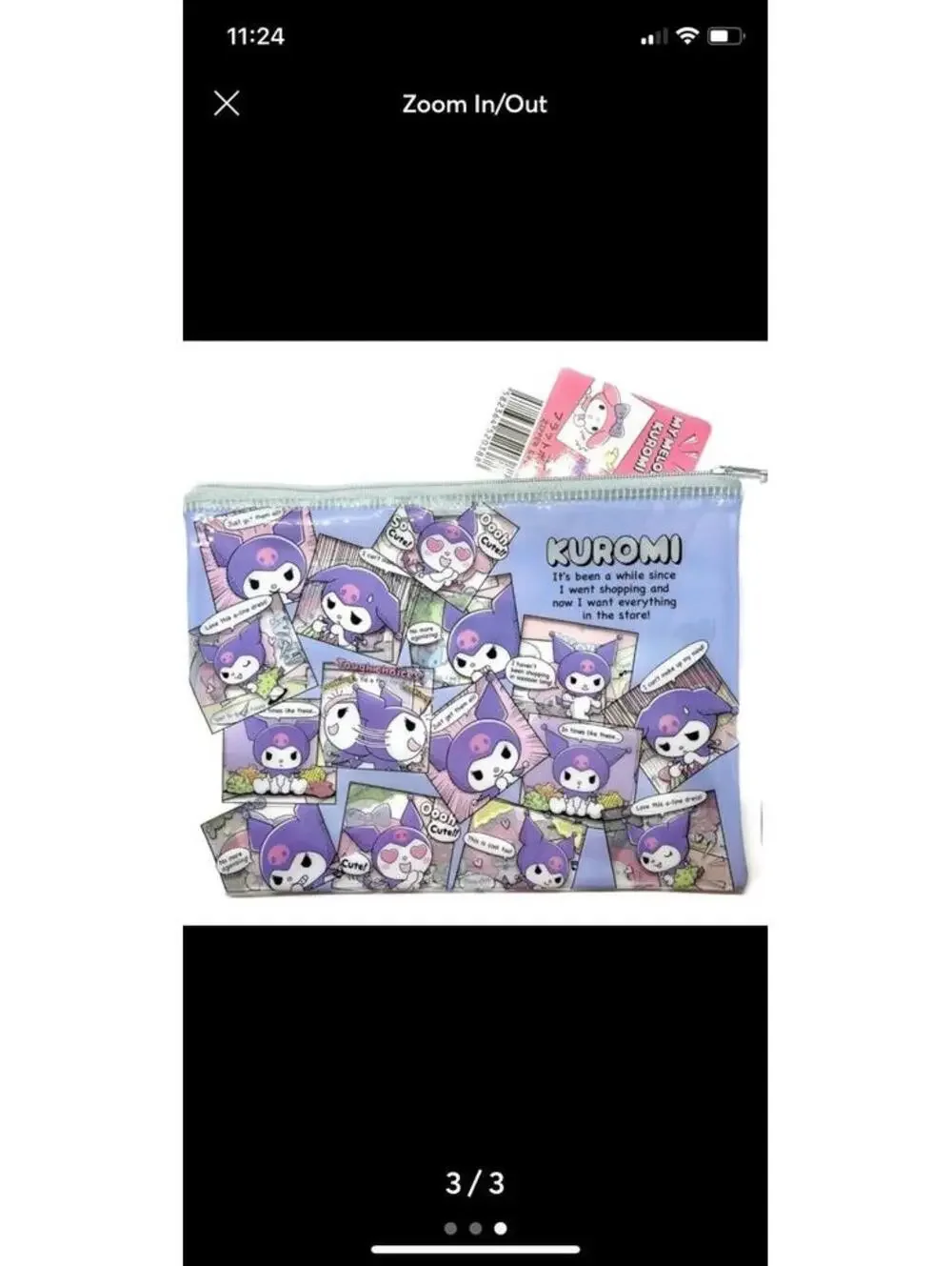 Sanrio Kuromi My Melody Comics Manga Flat Pouch Case Dual Sided